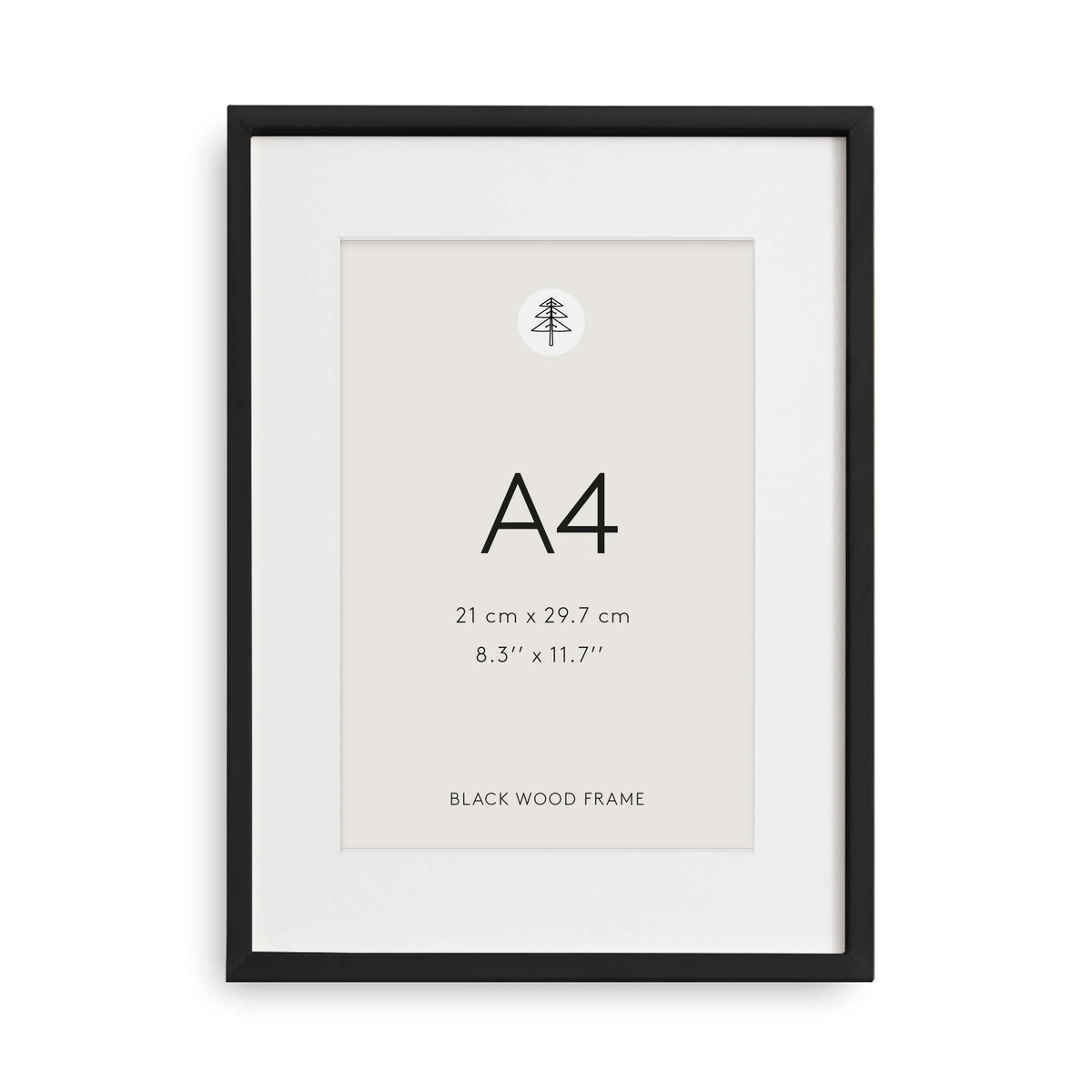 Little Otja black wooden picture frame A4 with cream mat