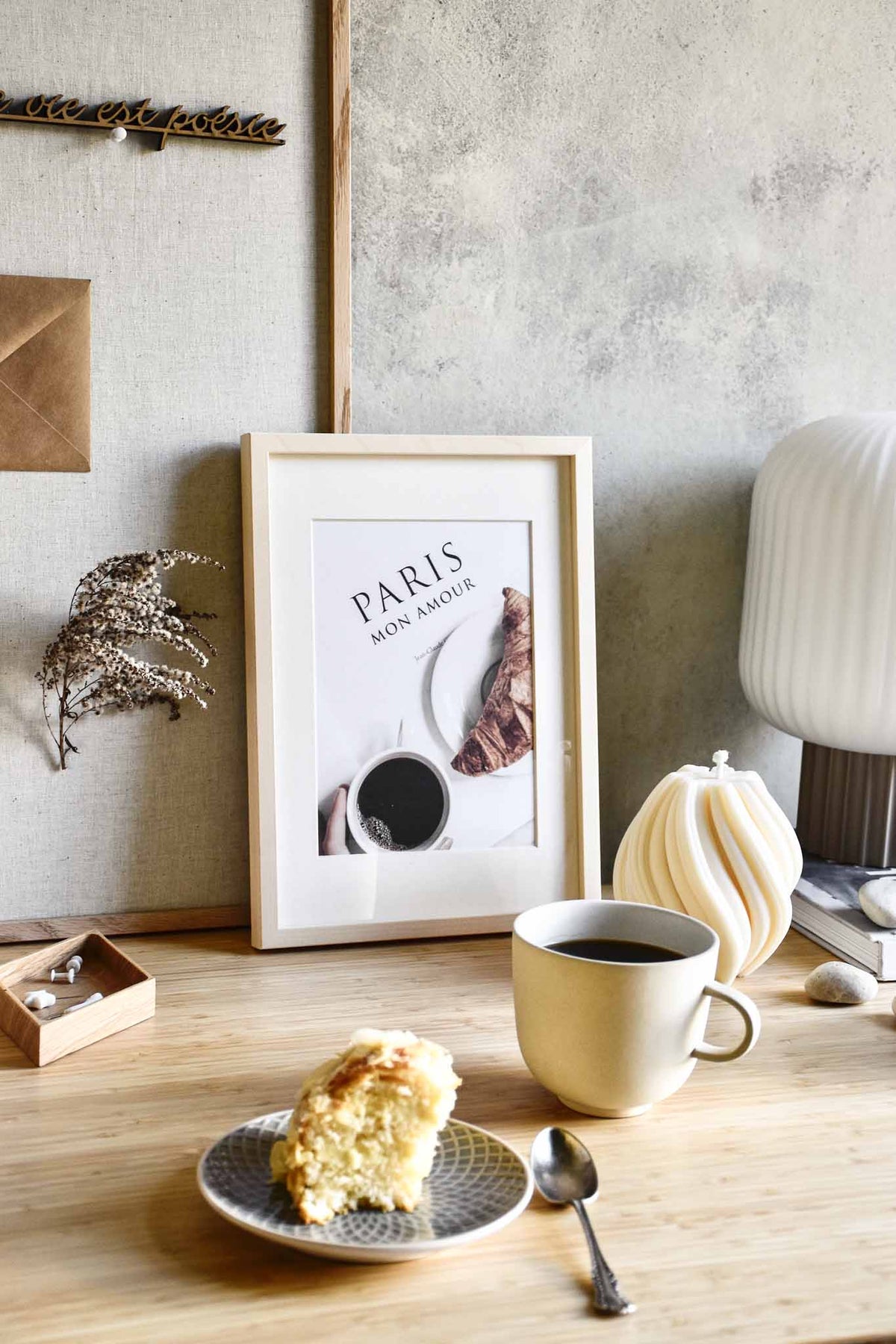 Little Otja natural limewood picture frame A4 with cream mat