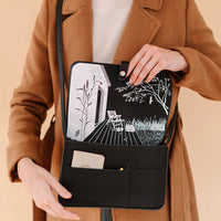 Keecie Off Duty leather shoulder bag in black
