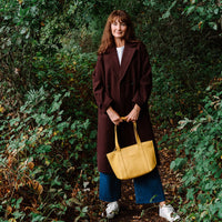 Keecie Family Tree leather tote bag in yellow