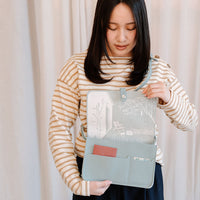 Keecie Off Duty leather shoulder bag in dusty green