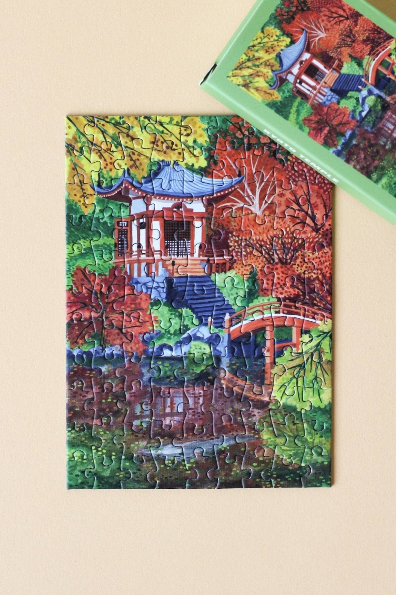 Laudeen | Piecely Puzzles | Kyoto Temple | Mini puzzle | 99 pcs