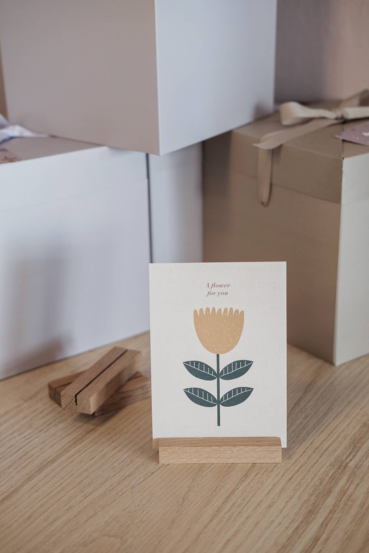 Laudeen | Little Otja | Oak A6 Stand, Display for Cards & Small Prints