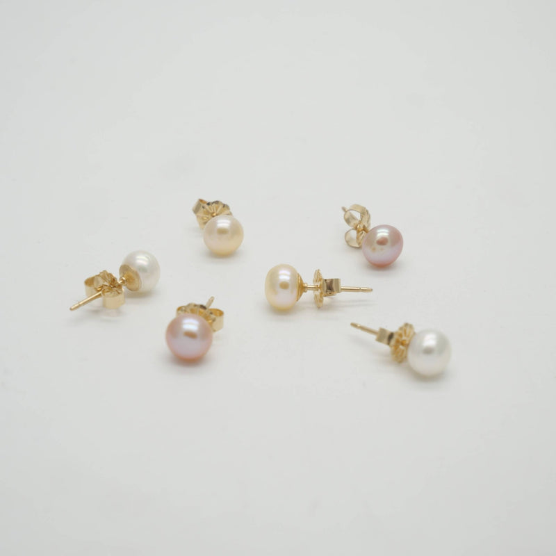 Laudeen | GISEL B | Stud earrings Charly - White - 24K Gold Plated