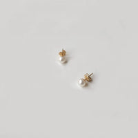 Laudeen | GISEL B | Stud earrings Charly - White - 24K Gold Plated