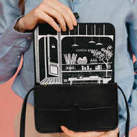 Keecie Lunch Break leather shoulder bag in black