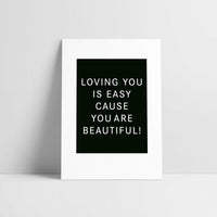 Laudeen | LOVE IS THE NEW BLACK | Loving you is easy - Postcard